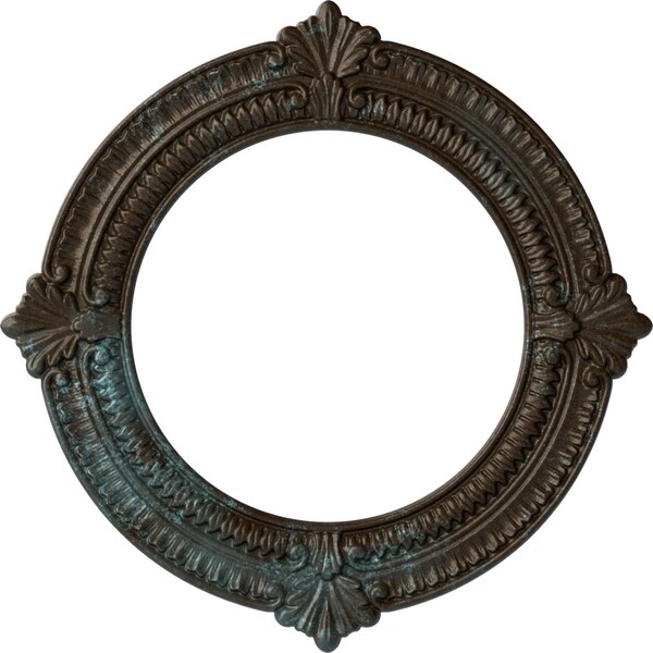 Ekena Millwork Benson Ceiling Medallion (Fits Canopies up to 8"), 13 1/8"OD x 8"ID x 5/8"P, Bronze Blue Patina CM13BNBBS - main